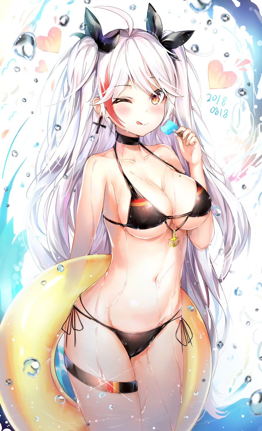 1girls, azur lane, bikini, breasts, cleavage, female, female only, prinz eugen (azur lane)