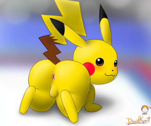 1boy 2019 :3 all_fours anus ass barefoot big_ass blush brown_eyes brown_fur davidkyatt eye_contact feet feral furry looking_at_viewer looking_back male nintendo pikachu pokémon_(species) pokemon pokemon_rgby rodent solo source_request tail testicles text thick_thighs video_games watermark wide_hips yellow_fur