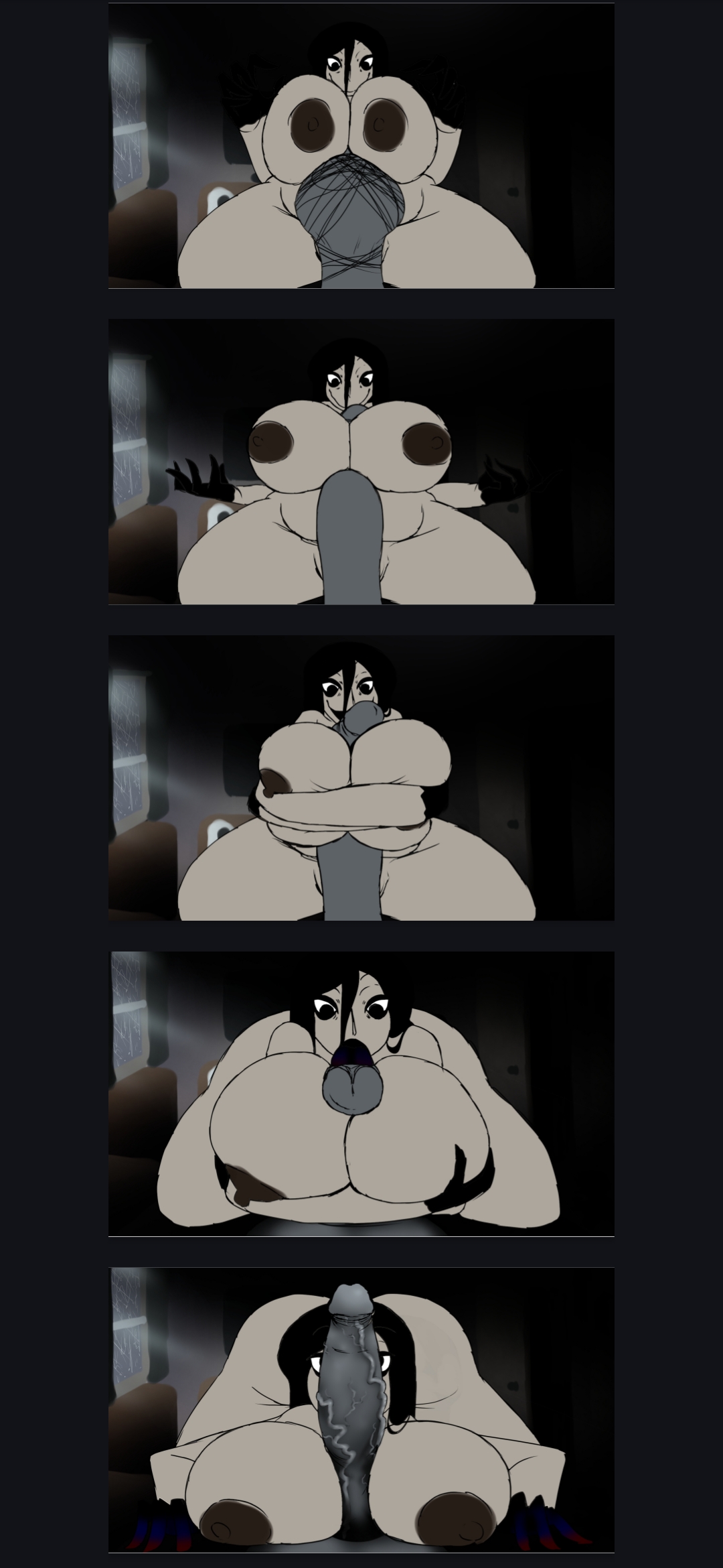 bedroom, chubby female, cock worship, comic, creepy, cum, deepthroat, fellatio, female on top, huge breasts, huge cock, hugging penis, kaios, korbaen, large ass, large tongue, larger female, licking penis, long penis, looking at viewer, monster girl, nightmare fuel, nightmare waifu, orgasm denial, paizuri, paizuri lead by female, penis expansion, pov, pulling down pants, under covers, veiny penis, wide hips