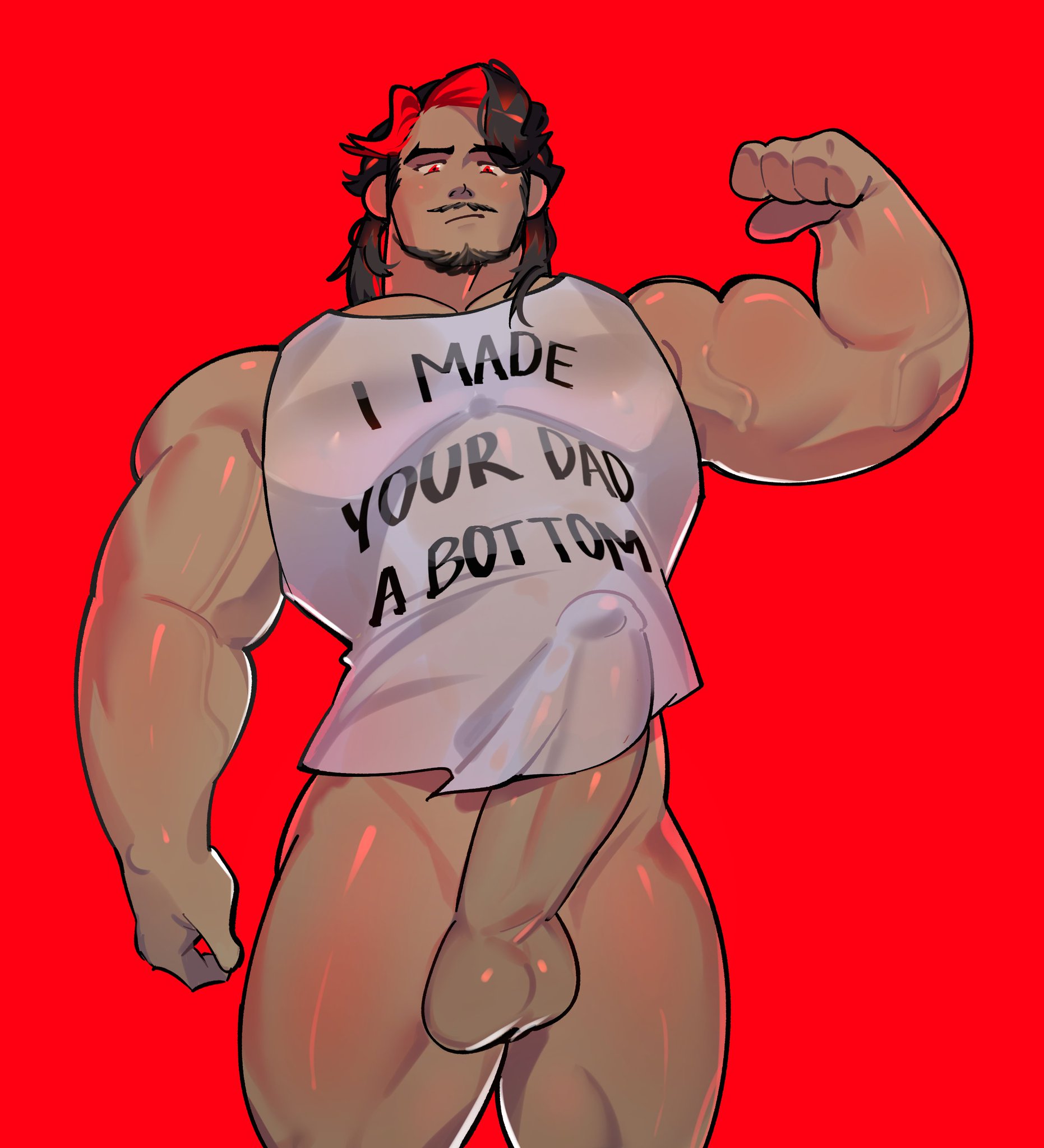 bara, big penis, cock, color, colored, dick, flexing, flexing bicep, gay, gay domination, gay male, male, male only, markiplier, muscular, muscular male, original, original character, penis, solo, vigilovirgil, yaoi