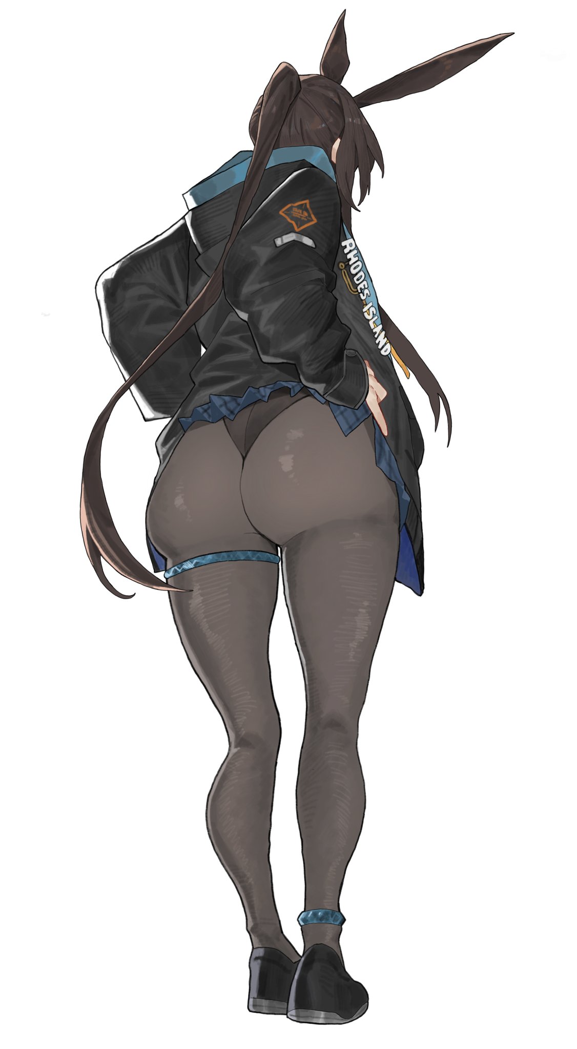 amiya (arknights), arknights, ass focus, from behind, full body, fully clothed, large ass