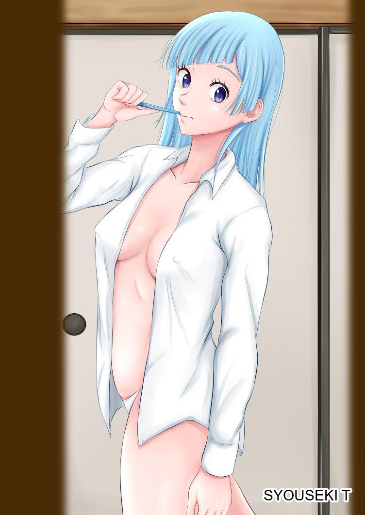 1girls, 2d, 2d (artwork), 2d artwork, belly, blue eyebrows, blue hair, blue-haired female, breasts, brushing teeth, busty, busty female, busty girl, busty teen, cleavage, collarbone, diagonal bangs, digital, digital art, digital drawing, digital drawing (artwork), digital media, digital media (artwork), female, female focus, female only, fingers, half naked, half nude, head tilt, high resolution, high school student, highres, indoor, indoor nudity, indoors, jujutsu kaisen, kasumi miwa, lean figure, long hair, looking at viewer, medium breasts, midriff, naked, naked female, naked shirt, naked woman, narrow waist, nipple bulge, nude, nude female, nudity, open clothes, open clothing, open shirt, open topwear, panties, purple eyes, purple-eyed female, school girl, semi nude, shirt, shoulders, slender body, slender waist, slim waist, solo, standing, syouseki t, teen girl, teenage girl, teenage nipples, teenage tits, teenager, thick thighs, thighs, tilted head, unbuttoned shirt, underwear, upper body, white panties, white shirt, white topwearunbuttoned, white underwear, young female, young woman