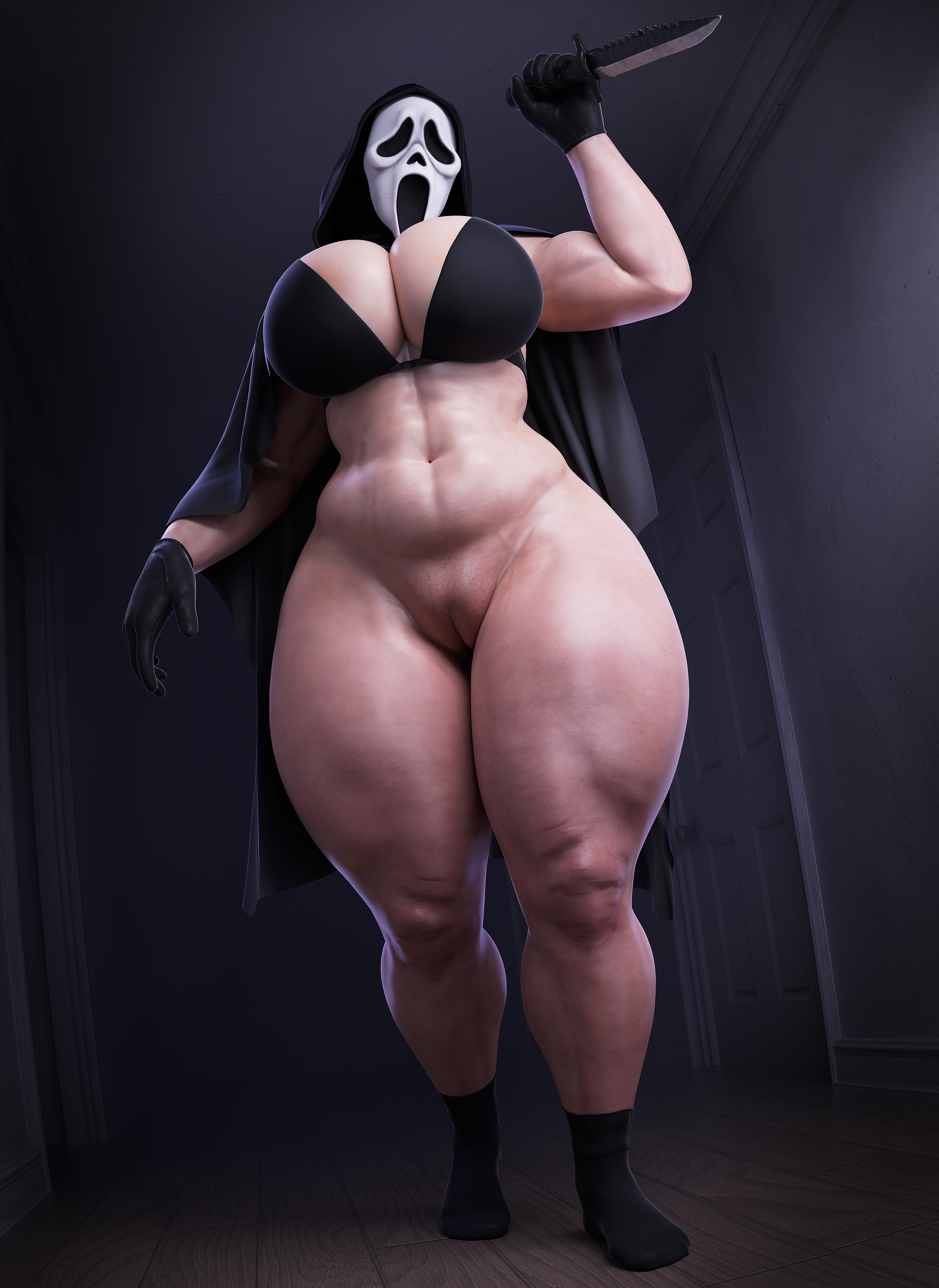 female, female focus, female ghostface, female only, ghostface, sandreiio, scream (franchise)