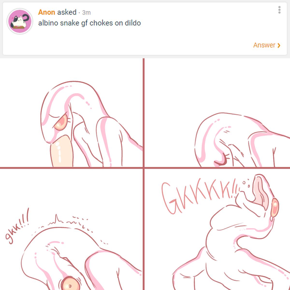 1:1 2019 albino albino_snake_girlfriend anthro ask_blog ask_me_anything asphyxiation choking colubrid comic corn_snake cornelia_(glacierclear) deep_throat digital_media_(artwork) dildo dildo_ingestion duo english_text fellatio female flat_chested gag gagging glacierclear hi_res humor lampropeltini male nude open_mouth oral oral_sex penile penis rat_snake red_eyes reptile scalie sex sex_toy simple_background snake solo_focus stuck_in_throat text throat_barrier throat_bulge throat_training