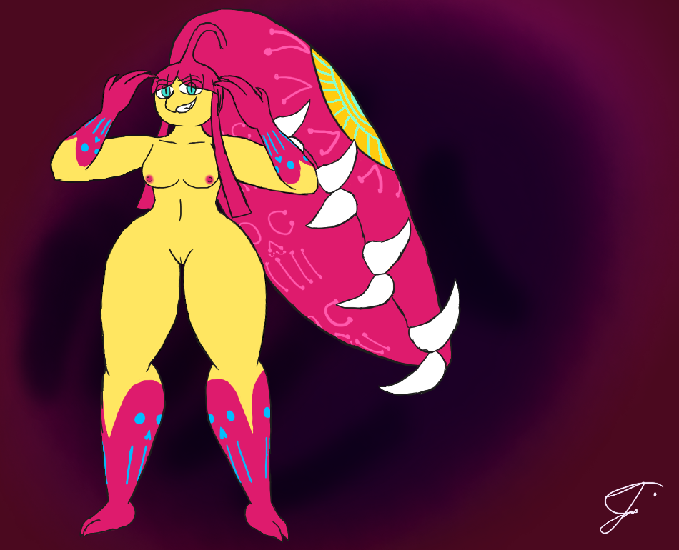 1girls 2019 65jsa alternate_color anthro anthrofied blue_eyes body_marks breasts digital_media_(artwork) fairy female looking_at_viewer mawile naoto_(65jsa) nintendo nipples original_character pokemon pokemon_(species) pokemon_rse pussy shiny_pokemon smile solo thick_thighs video_games wide_hips