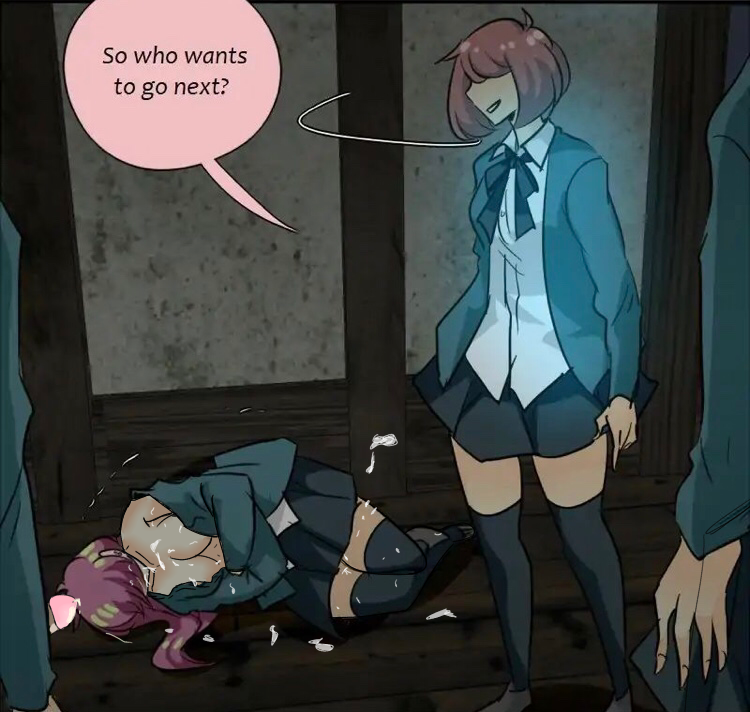 2boys cum_on_body illena_(unordinary) pink_hair rape school_uniform seraphina_(unordinary) unordinary webtoon