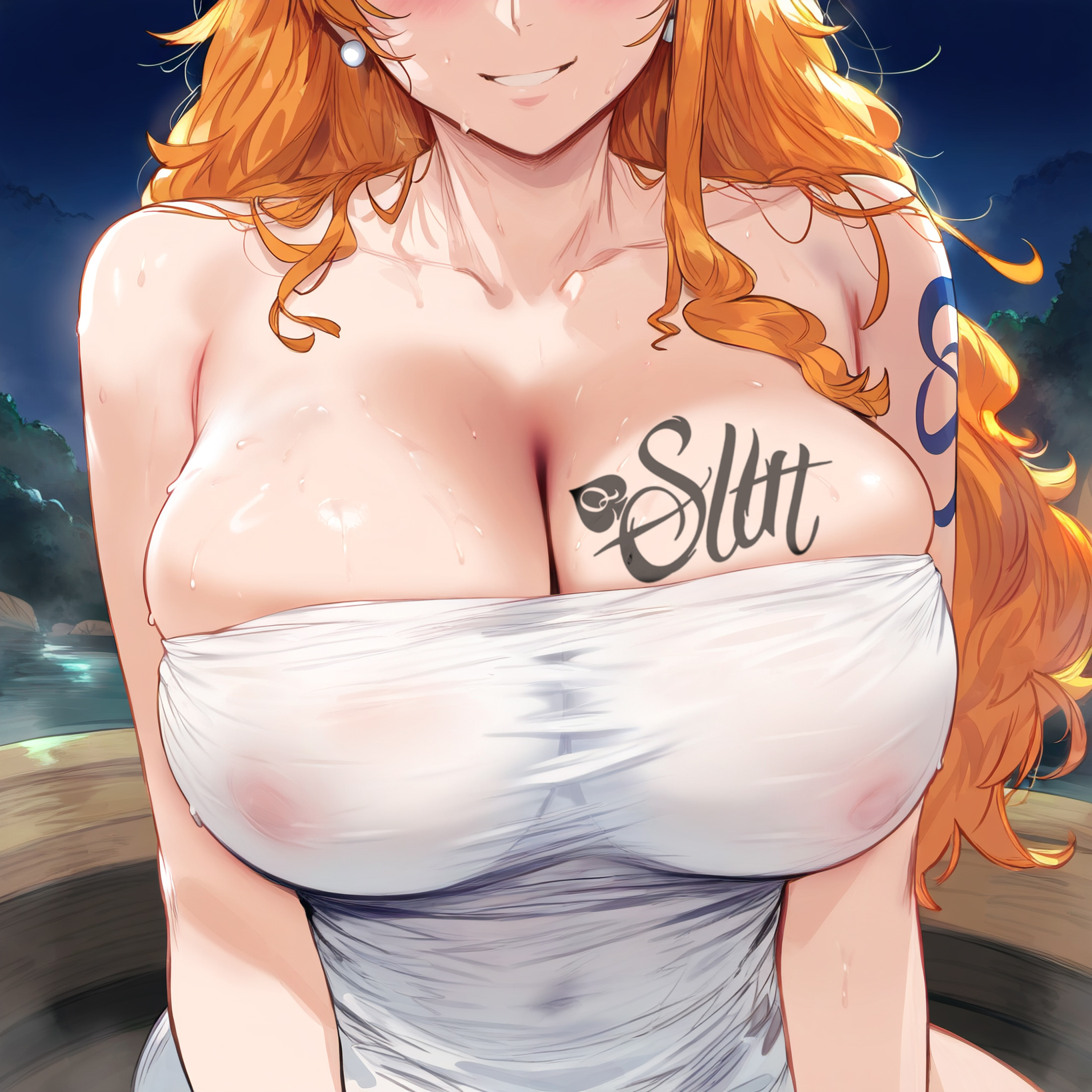 1girls, ai generated, female, female only, himeno, nami (one piece), one piece, queen of spades, solo, spade tattoo