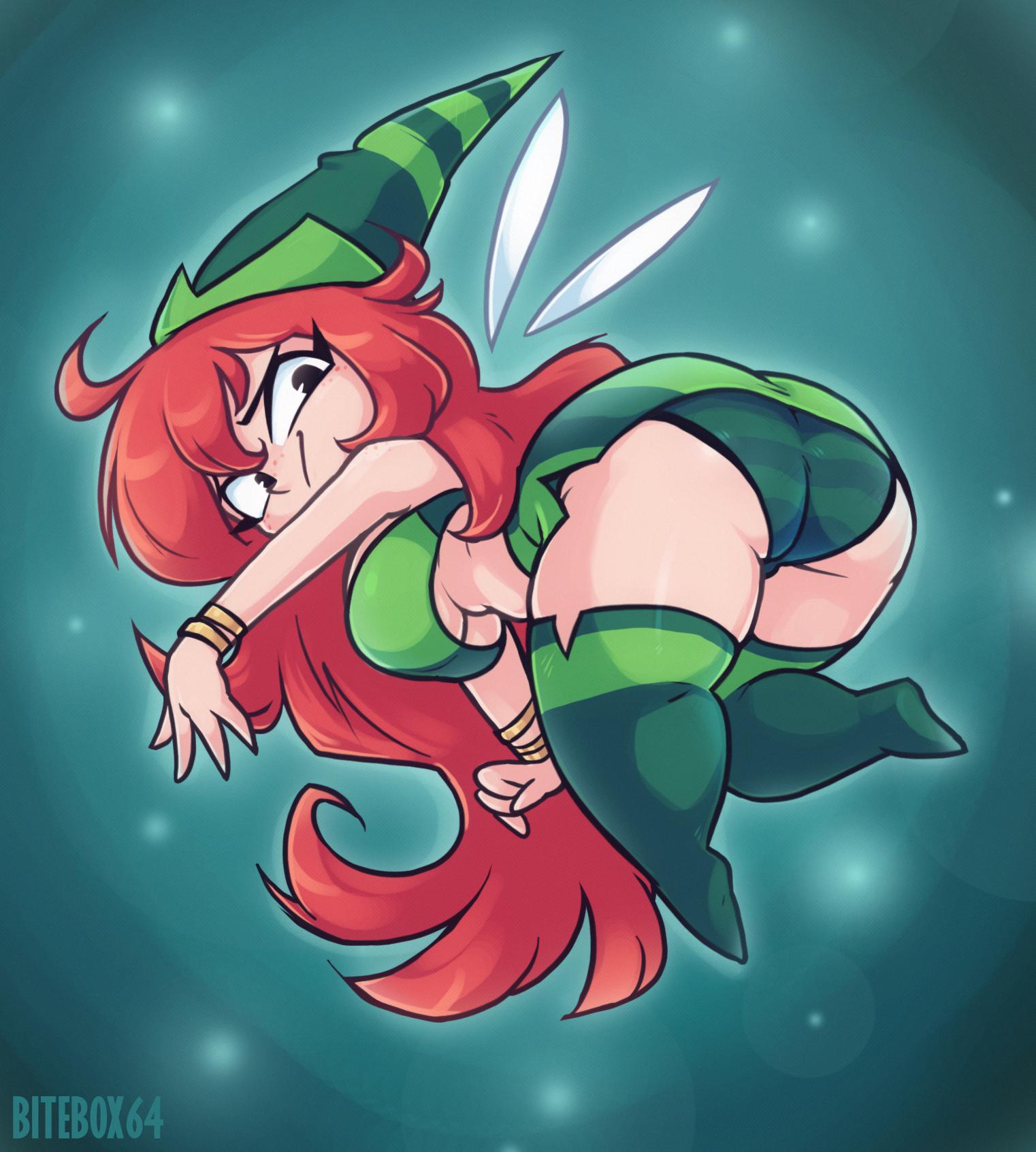 1girls, 2019, armpits, ass, betilla (rayman), bitebox64, boots, bracelet, breasts, busty, cleavage, crop top, fairy, female, flying, freckles, hat, huge ass, huge breasts, long hair, nymph (rayman), panties, rayman (series), rayman origins, red hair, shortstack, skirt, striped panties, thick thighs, ubisoft, underboob, wide hips, wings