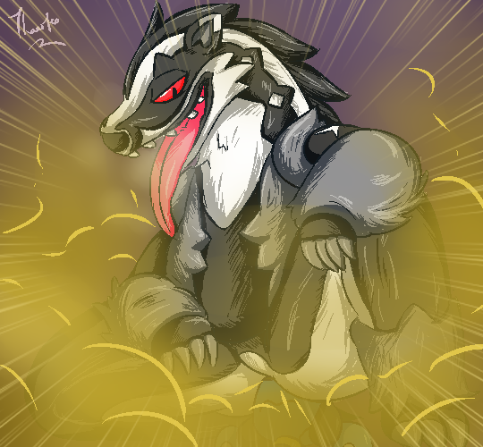 2019 ass breath claws facesitting fart feet gas gassy male nintendo obstagoon paws pokémon_(species) pokemon q riolu smelly sniffing steaming thaasteo thick_thighs tongue video_games