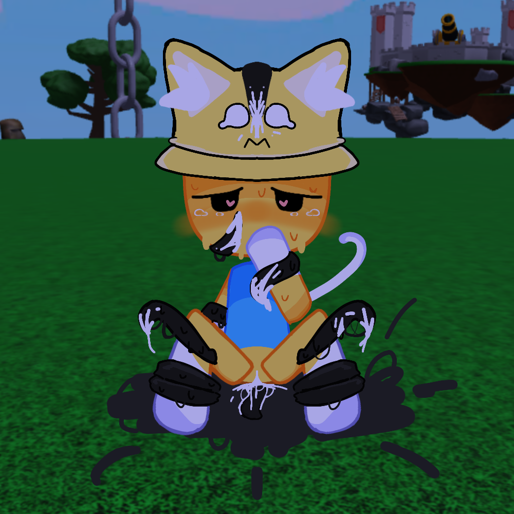 artist_request background blush bob_(slap_battles) bucket_hat covering_mouth crying cum gay_domination gloves heart-shaped_pupils heart_eyes neko_ears neko_tail noob roblox roblox_background roblox_game robloxian slap_battles source_request spread_legs sweat tagme tentacle tentacle_rape the_guide_(slap_battles)