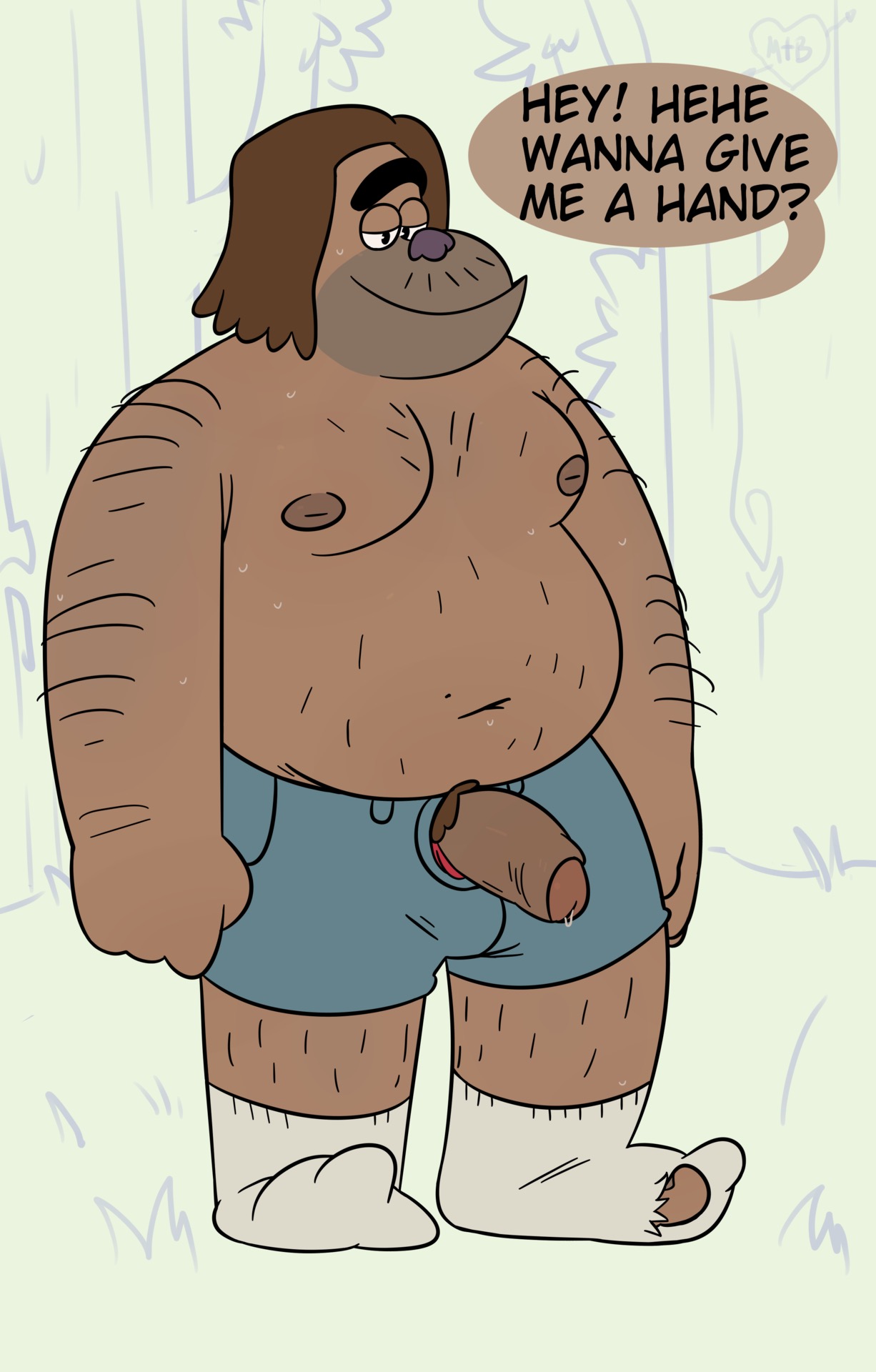 chad (clarence), chubby, clarence, fat, male, male only, mayku, penis, solo, sweaty