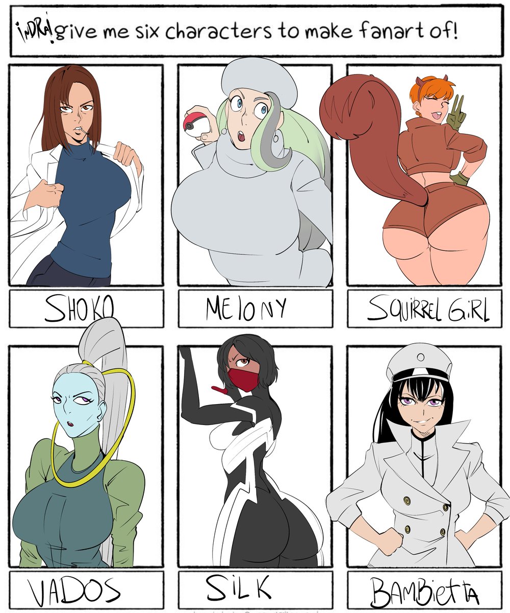 bambietta_basterbine bleach blue_body dark-skinned_female dark_skin dc dc_comics dragon_ball female female_focus female_only human human_female humanoid indralvspaizuri jujutsu_kaisen light-skinned_female light_skin marvel marvel_comics melony_(pokemon) old_woman pokemon shoko_ieiri silk_(marvel) six_fanarts_challenge spider-man_(series) squirrel_girl_(marvel) vados younger_female