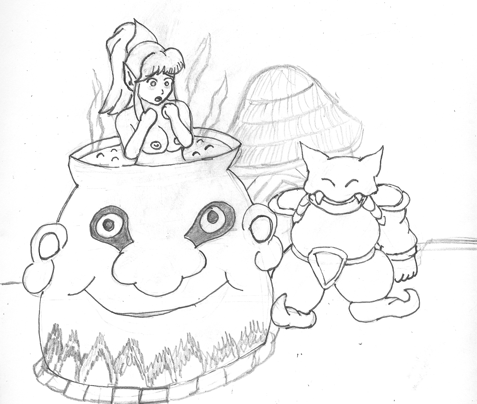 cooked_alive cooking_pot imminent_vore mana_goblin purim secret_of_mana tagme vore white_background