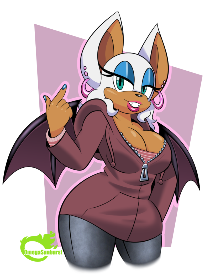 1girls, 2016, about to burst, animal ears, anthro, barely contained, barely contained breasts, barely fits, bat wings, blue eyes, blue nipples, breasts, cleavage, earrings, female, female only, furry, hand on hip, hoodie, imminent wardrobe malfunction, jacket, jeans, jewelry, large breasts, lipstick, long sleeves, looking at viewer, makeup, mascara, nail polish, omegasunburst, painted nails, parted lips, png, rouge the bat, sega, smile, solo, sonic (series), strained zipper, straining clothing, tight clothes, tight clothing, tight fit, tight fitting clothing, wings, zipper