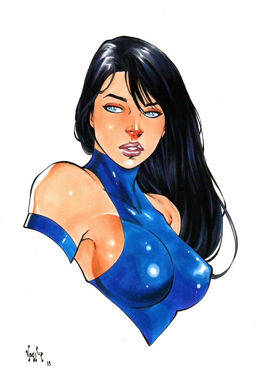 1girls 2019 betsy_braddock big_breasts black_hair blue_eyes blue_leotard breasts busty dated ed_benes_studio eyeshadow female female_only homo_superior human large_breasts leotard lipstick long_hair makeup marvel marvel_comics mascara mutant pinup psylocke purple_lips purple_lipstick raised_eyebrows signature skintight solo straight_hair superheroine telepath upper_body vagner_fernandes x-men