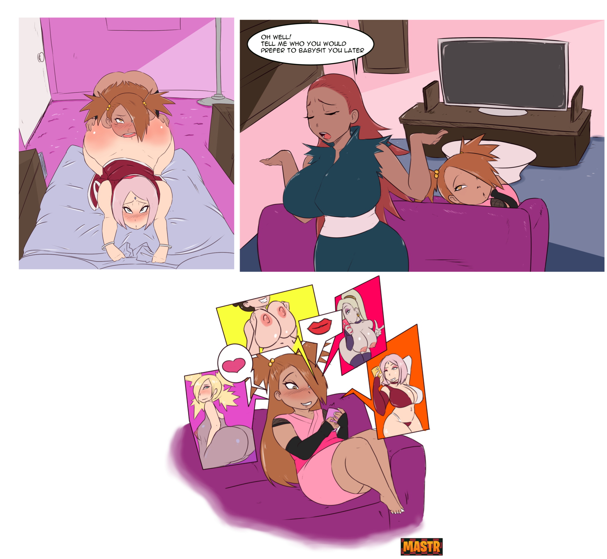 1futa, 5girls, age difference, akimichi chouchou, alternate breast size, ass, babysitter, bed, bedroom, big breasts, bikini, blush, boruto: naruto next generations, breast squeeze, breasts, cheating, cheating wife, cleavage, comic, cucked by futa, cuckold, dark skin, dark-skinned female, dark-skinned futa, doggy style, female, futa on female, futa with female, futanari, heart, huge ass, huge breasts, infidelity, ino yamanaka, interracial, intersex, karui, kunoichi, large breasts, larger female, leggings, legwear, looking pleasured, mastr7up, milf, mother and daughter, multiple females, multiple girls, naruto, naruto (series), netorare, ntr, phone, pleasure face, riding, sakura haruno, selfie, size difference, small but hung, small dom big sub, smaller futa, speech bubble, stockings, swimsuit, temari, tenten, text, thick thighs, thighhighs, thighs, voluptuous