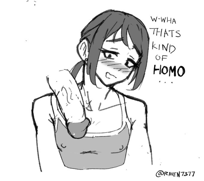1boy, big penis, blush, crossdressing, girly, male, monochrome, penis, raven7377, sketch, trap