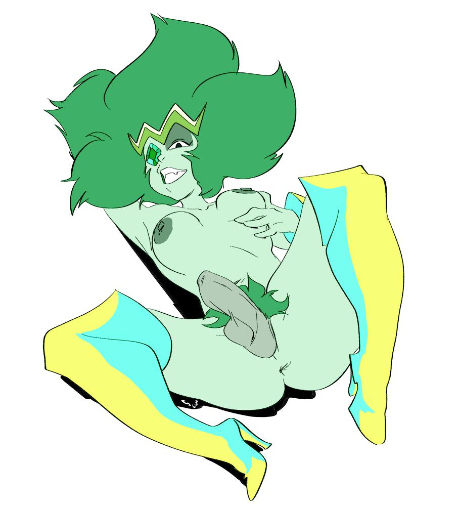 1_eye 1futa 2019 alien anus areolae ass balls big_hair boots breasts cartoon_network clothing curvy emerald_(steven_universe) erect_nipples erection footwear futa_only futanari gem gem_(species) green_areola green_hair green_nipples green_skin grin hair high_heeled_boots high_heels humanoid intersex large_ass large_penis looking_at_viewer medium_breasts mostly_nude nipples nude penis pubes shoes simple_background slb smile solo solo_futa spread_legs spreading steven_universe white_background