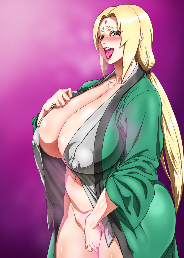 1girls bimbo blonde_hair curvy erect_nipples erect_nipples_under_clothes female female_only gigantic_breasts haori huge_areolae huge_ass mature mature_woman milf naruto numahana puffy_nipples red_lips solo thick_lips tsunade voluptuous wide_hips