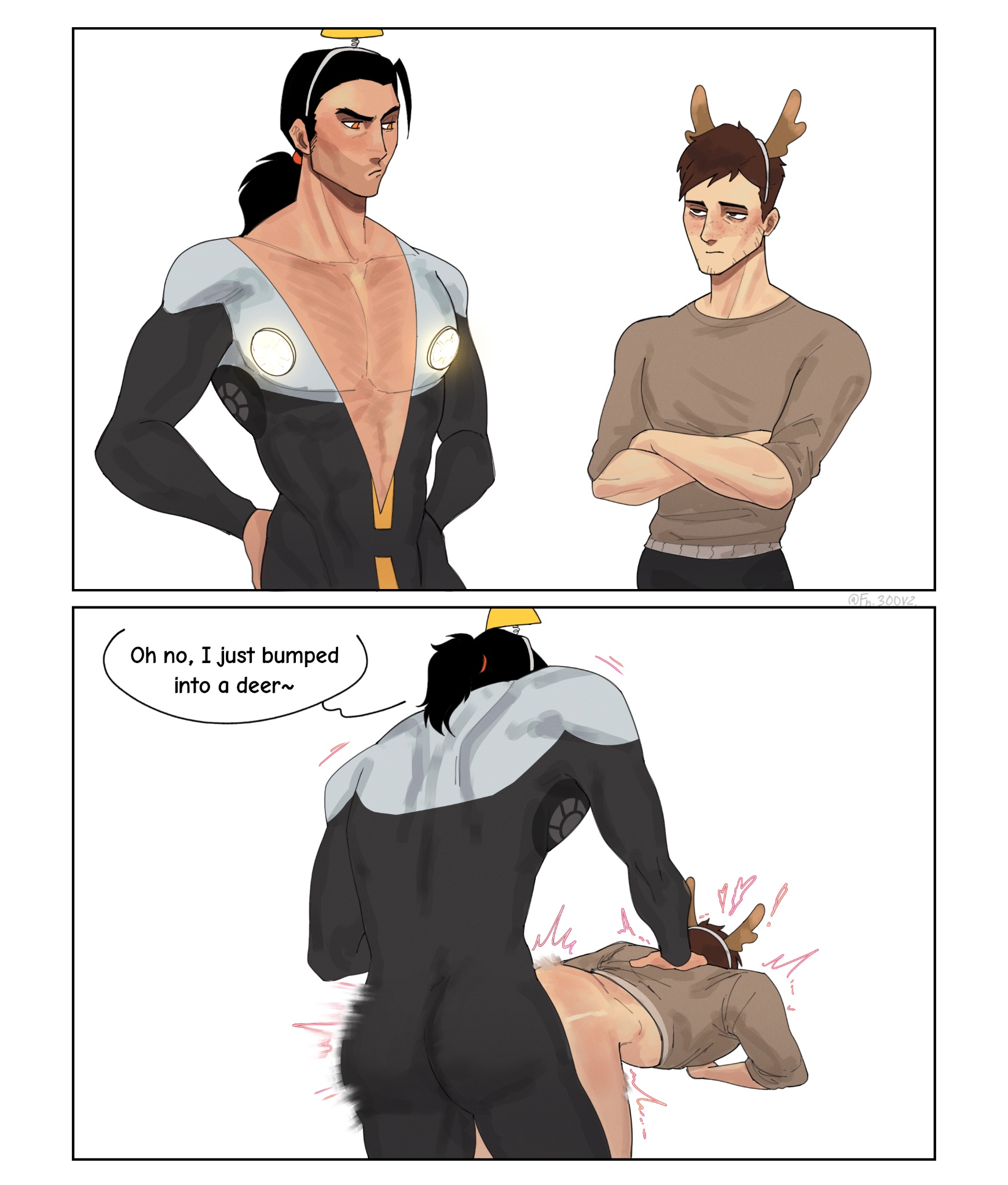 anal, anal sex, christmas, dispatch (game), flambae, fn300v2, gay, holidays, male, male only, muscular, muscular male, penetration, reindeer antlers, robert robertson, yaoi