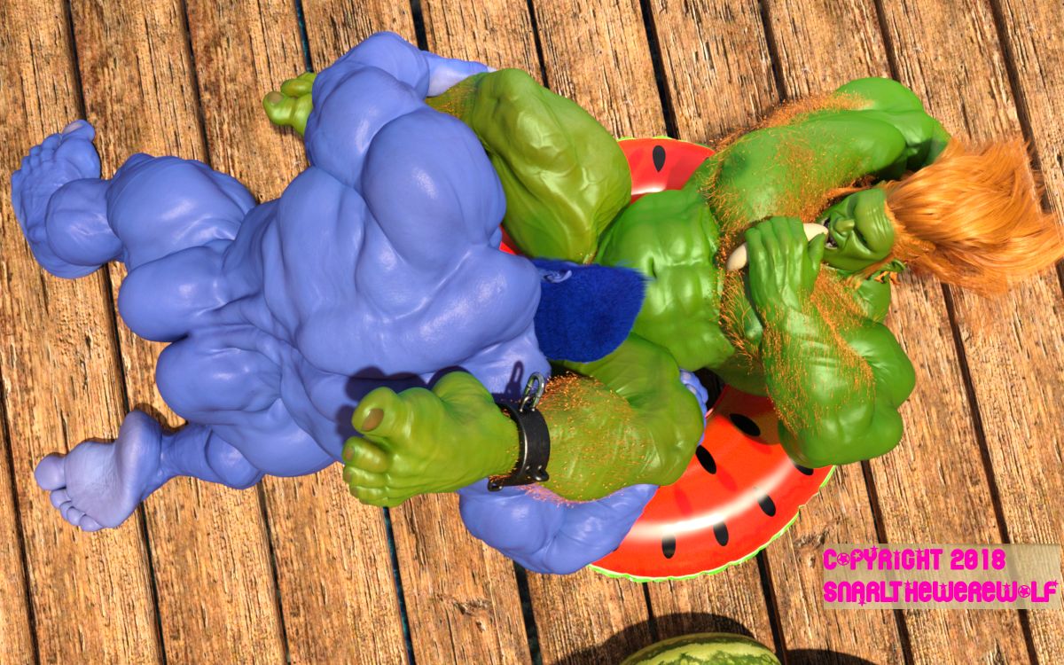 3d 3d_(artwork) anthro balls bara beast_(x-men) big_penis blanka blowjob blue_body blue_skinned_male boner capcom crossover erection furry gay green_body green_skin hank_mccoy male male_only marvel marvel_comics muscles muscular nude oral orange_hair penis snarlthewerewolf street_fighter x-men