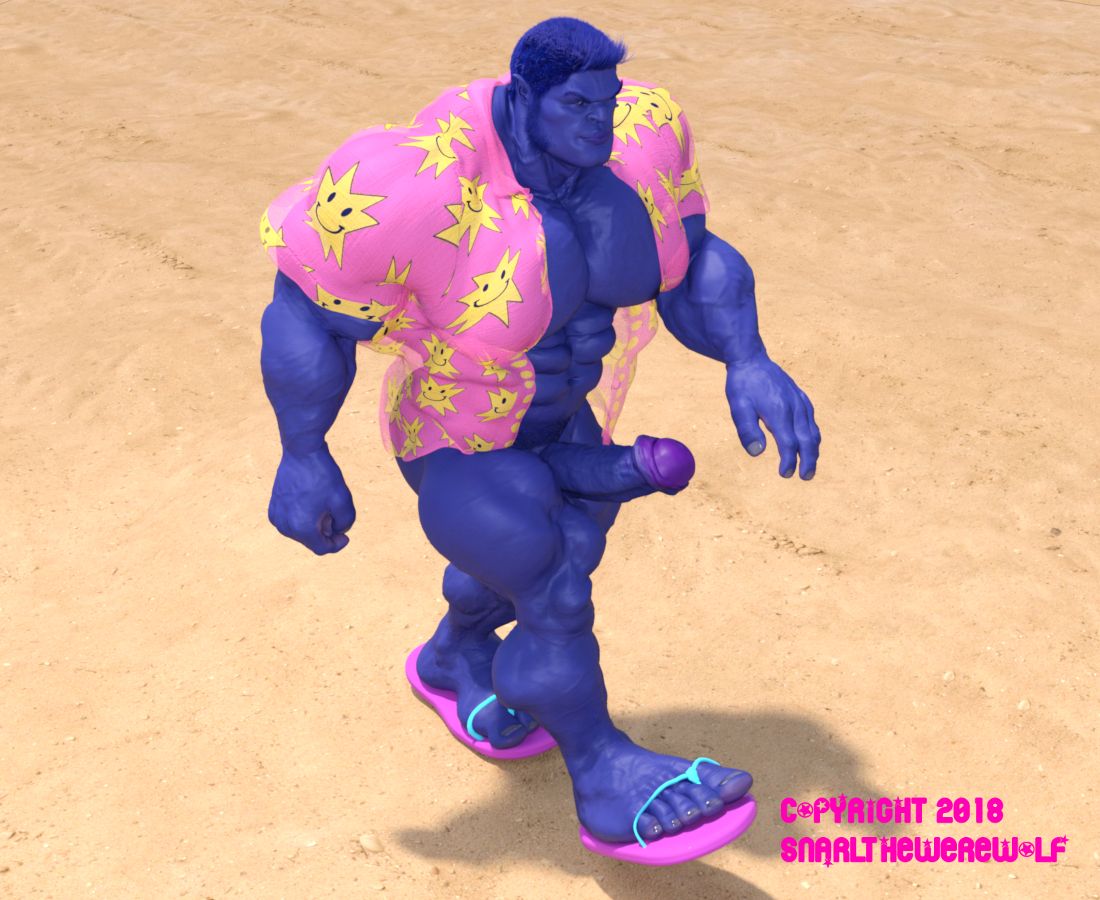 3d 3d_(artwork) anthro balls bara beast_(x-men) big_penis blue_body blue_skinned_male boner bottomless erection furry hank_mccoy male male_only marvel marvel_comics muscles muscular open_shirt pantsless penis shirt snarlthewerewolf solo solo_male x-men