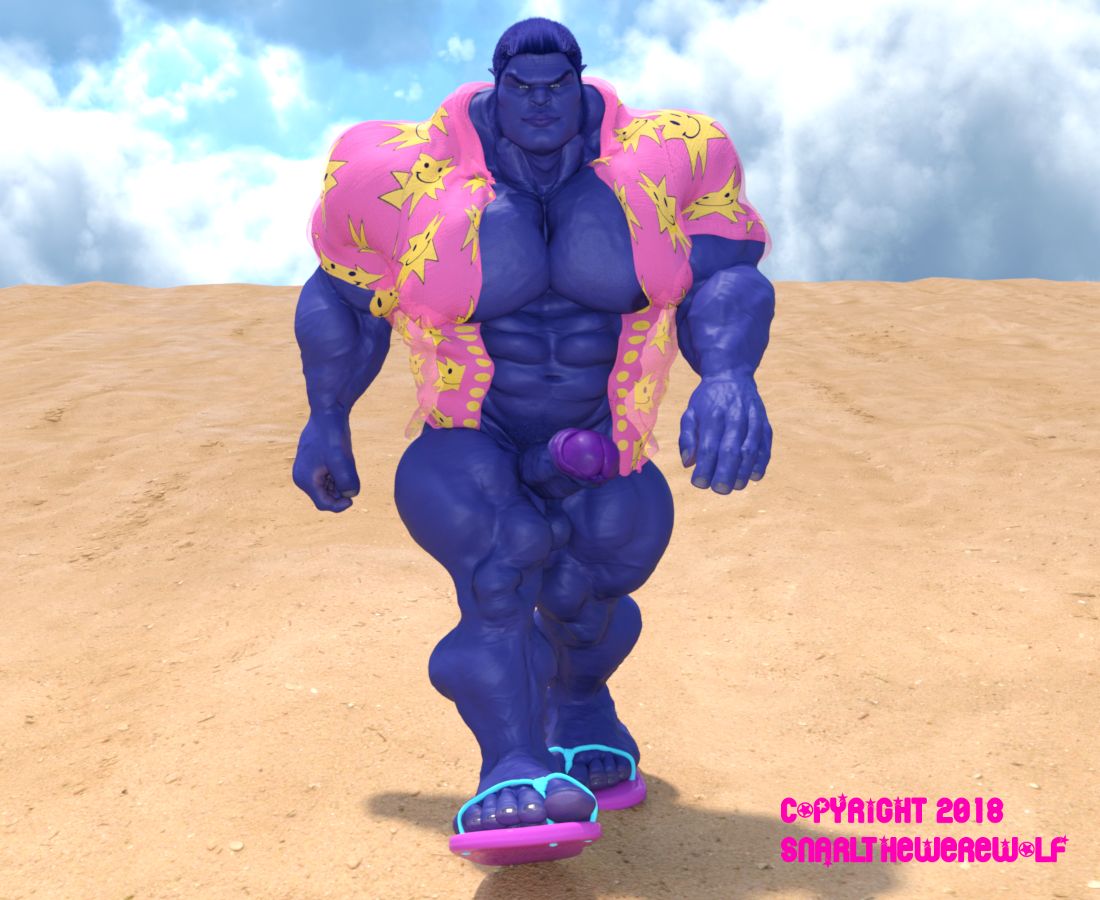 3d 3d_(artwork) anthro balls bara beast_(x-men) big_penis blue_body blue_skinned_male boner bottomless erection furry hank_mccoy male male_only marvel marvel_comics muscles muscular open_shirt pantsless penis shirt snarlthewerewolf solo solo_male x-men