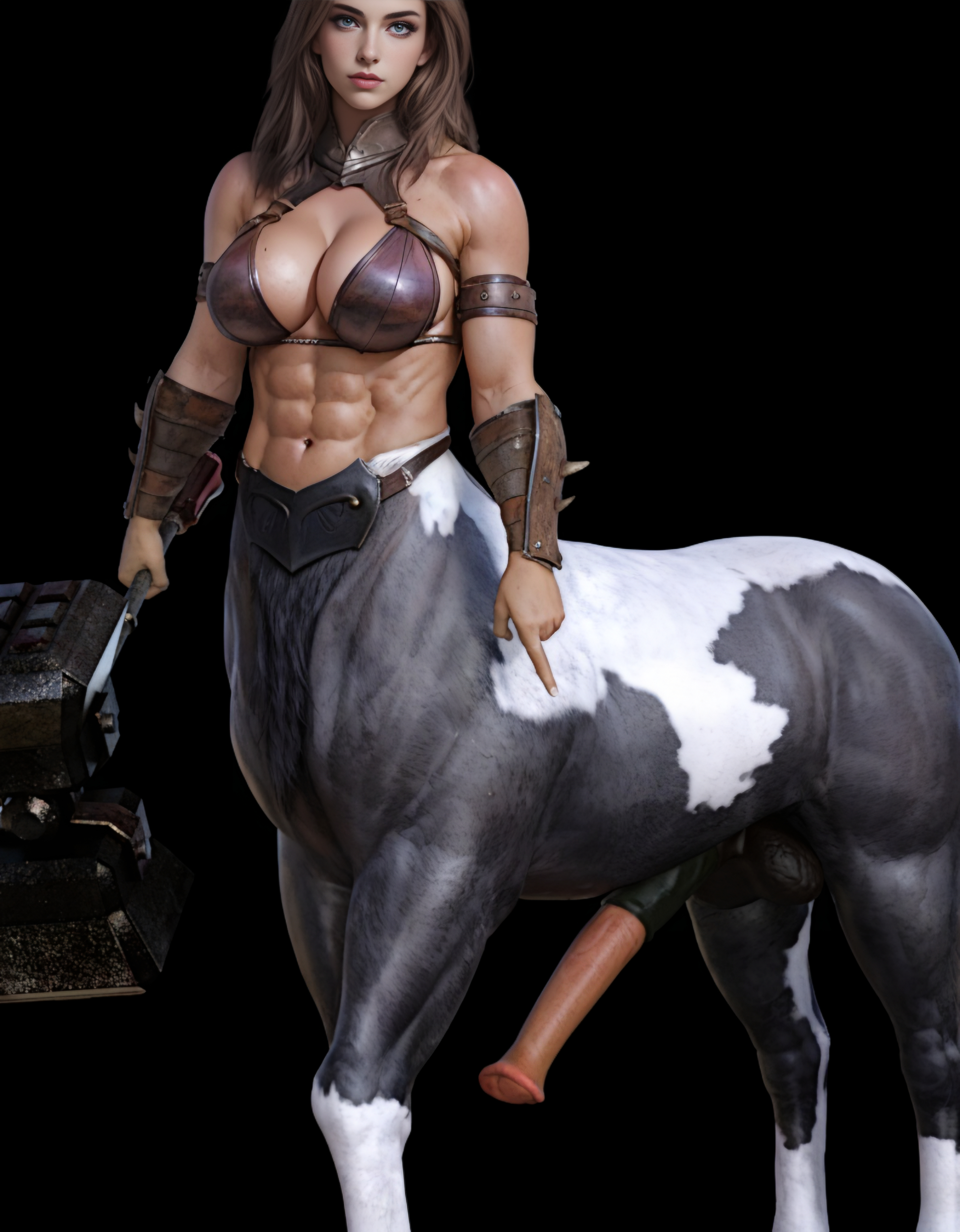 3d, abs, ai assisted, ai generated, animal genitalia on humanoid, centaur, centauress, futanari, hdregrets, horsecock, horsecock futa, horsecock on humanoid, intersex, muscular, muscular futa, penis, taur