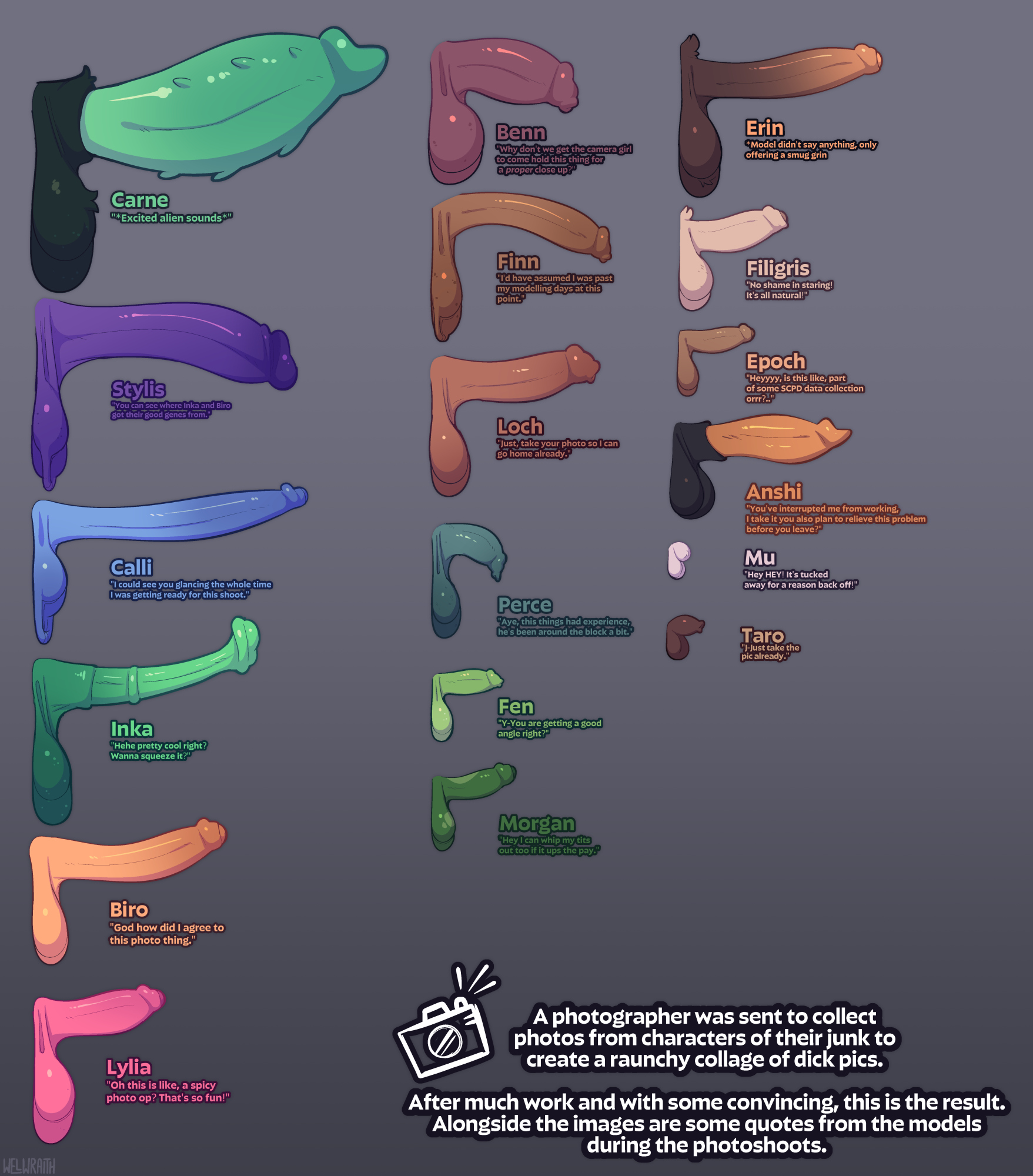 anshi (welwraith), benn (welwraith), big balls, big penis, biro (inkplasm), calli (inkplasm), carne (inkplasm), digital media (artwork), epoch (welwraith), erin (inkplasm), fen (welwraith), filgris (welwraith), finn (welwraith), futanari, huge penis, inka (inkplasm), loch (welwraith), lylia (inkplasm), morgan (welwraith), mu (welwraith), penis, penis chart, perce (welwraith), scraper city, small penis, stylis (inkplasm), taro (inkplasm), text, uncensored, welwraith