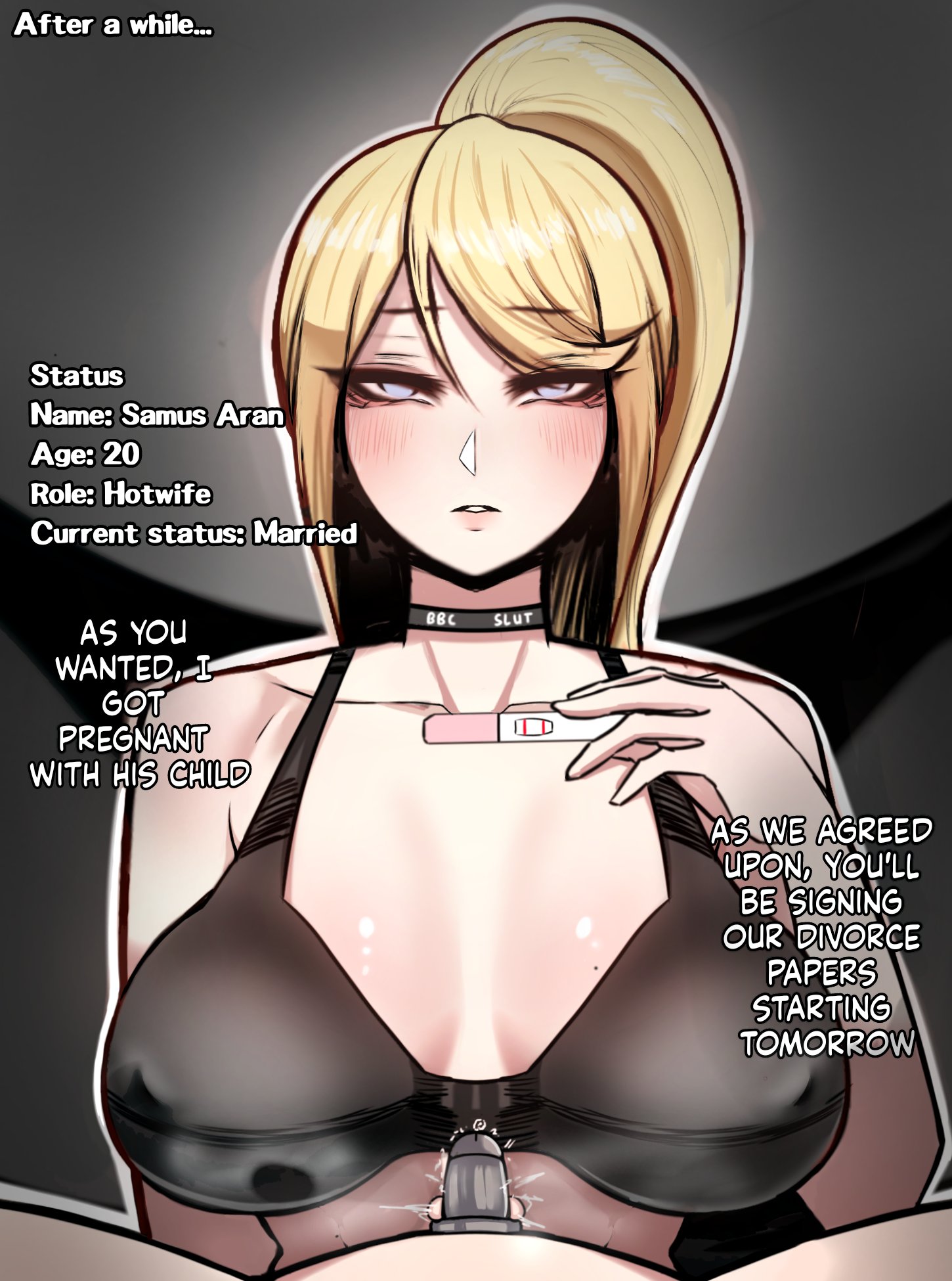 after rape, blonde female, blonde hair, broken rape victim, chastity cage, cuckold, cuckold pov, divorce, femdom, femsub, kinkylingky, mind break, netorare, nipple bulge, pregnancy test, rape, samus aran, small penis