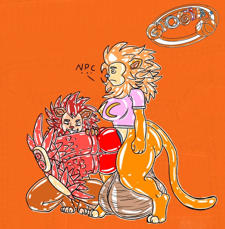 anthro barbed_penis big_ass big_breasts big_butt big_penis clothed diphallia diphallism eliona_sun_(gtogta) farmia_sun_(gtogta) female fur furry futanari gtogta_(artist) horsecock hyper_balls hyper_penis lion multi_penis npc penis spiked_penis yrryf