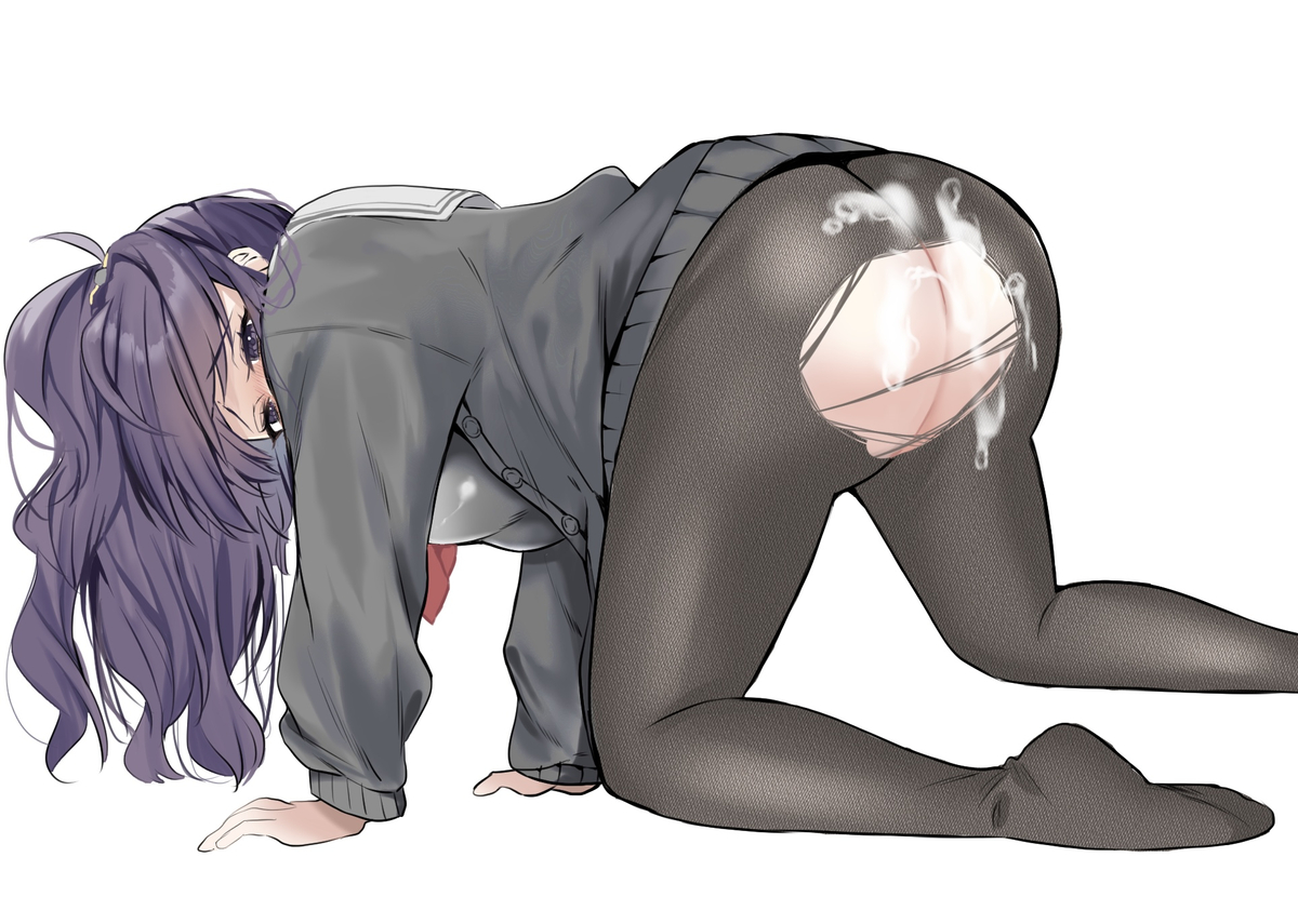 1girls, asahina mafuyu, ass, big breasts, breasts, cum, cum in ass, cum on clothes, female, pantyhose, project sekai, ripped clothing, ripped pantyhose, school uniform, schoolgirl, uniform, white background