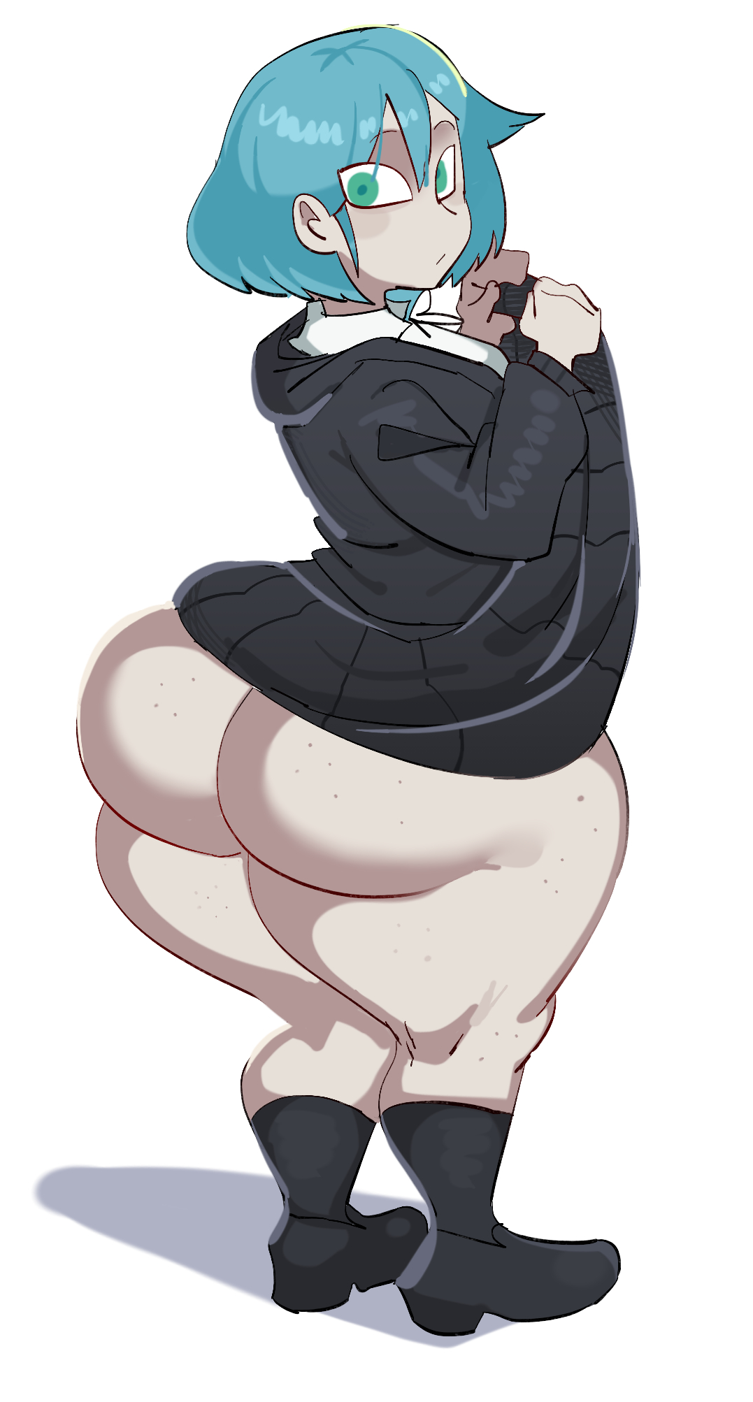 ass, big ass, blue hair, breadcatta, huge ass, tagme, thick thighs