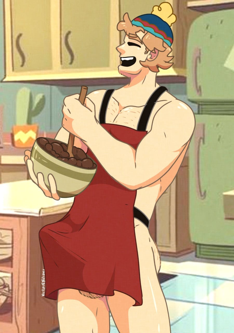 1boy apron apron_only clothed clothing dilf disney disney_channel disney_xd gustav half-dressed half_naked hunk male male_only manly mature mature_male muscles muscular muscular_male star_vs_the_forces_of_evil victoreh_draws