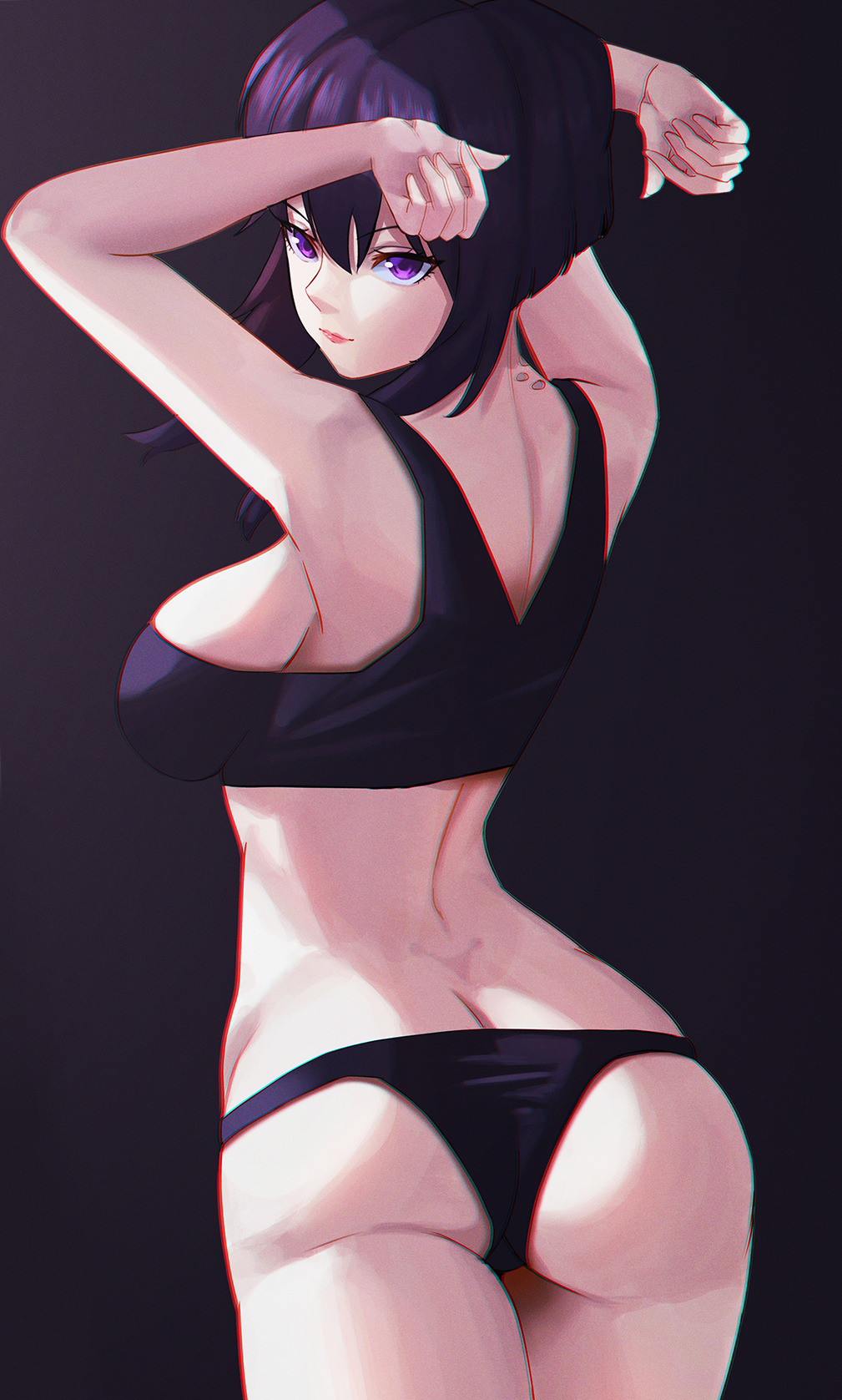 ass back breasts choister female ghost_in_the_shell kusanagi_motoko large_breasts looking_at_viewer panties tank_top