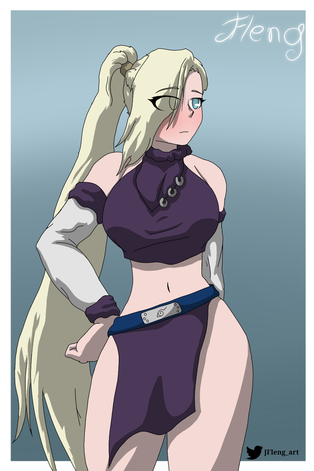 1girls, almost naked, almost nude, blonde hair, female, female focus, female only, hips, ino yamanaka, ino yamanaka (genin), jfleng, naruto, naruto (classic), naruto (series), naruto shippuden, thick hips, thick legs, thick thighs, young