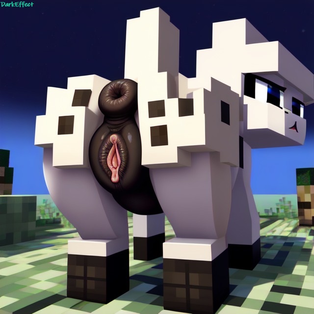 1girls ai_generated anus ass_focus darkeffect donut_anus female_only furry looking_back minecraft mojang presenting_hindquarters puffy_anus pussy rear_view sheep sheep_(minecraft)