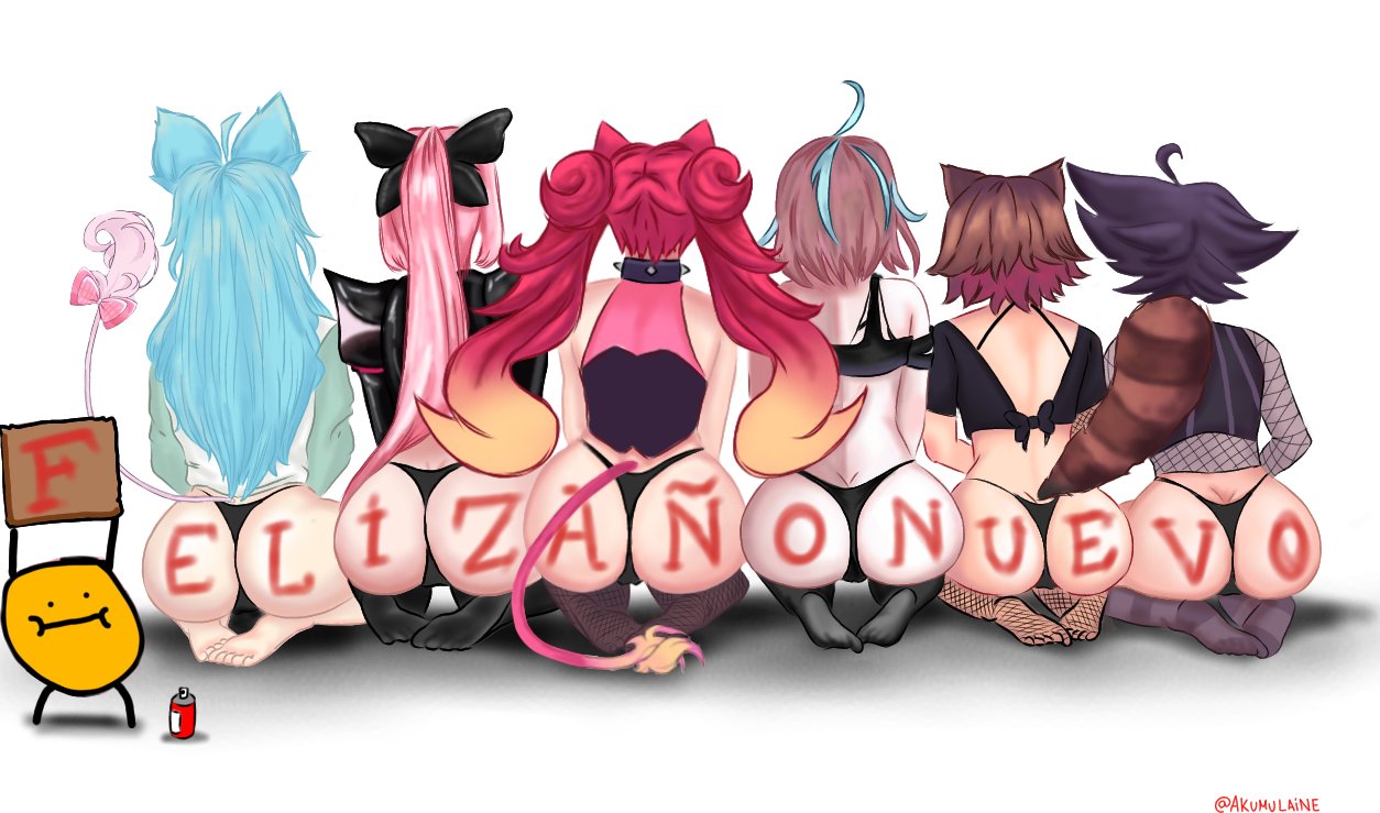 akumulaine animal_ears ass chessivt condesavr emikukis goth_girl hispanic_virtual_youtuber just_nova karmavt latam_virtual_youtuber lunaria_ayaren mouse_girl multiple_girls owozu panties raccoon_girl rakkun spanish_text virtual_youtuber vtuber vtuberfanart