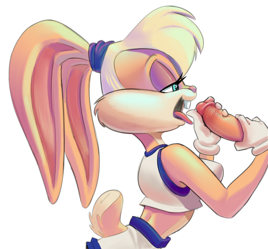 2019 accessory anthro blonde_hair bottomwear buckteeth clothed clothing crop_top disembodied_penis duo eyelashes female floppy_ears gloves hair hair_accessory hairband half-closed_eyes handwear humanoid_penis lagomorph leporid lola_bunny looney_tunes male mammal midriff open_mouth penis penis_grab pink_nose rabbit saran-rape shirt short_hair shorts simple_background space_jam straight teeth tongue tongue_out topwear warner_brothers white_background