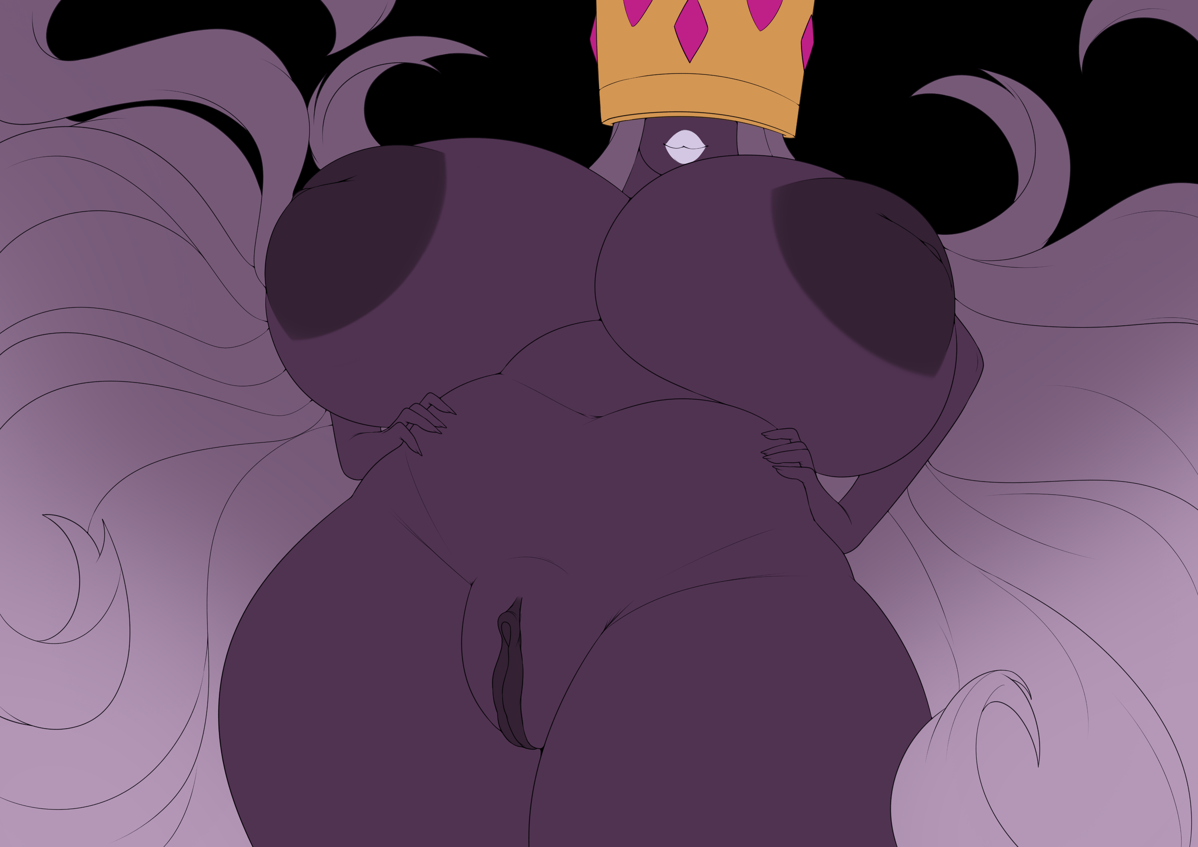 ass, ass bigger than head, bbw, big ass, big nipples, breasts, breasts bigger than head, casual, casual nudity, female, female only, huge breasts, inverted nipples, mario (series), nintendo, nude, paper mario, paper mario: the thousand-year door, sadflowerhappy, shadow queen, wip