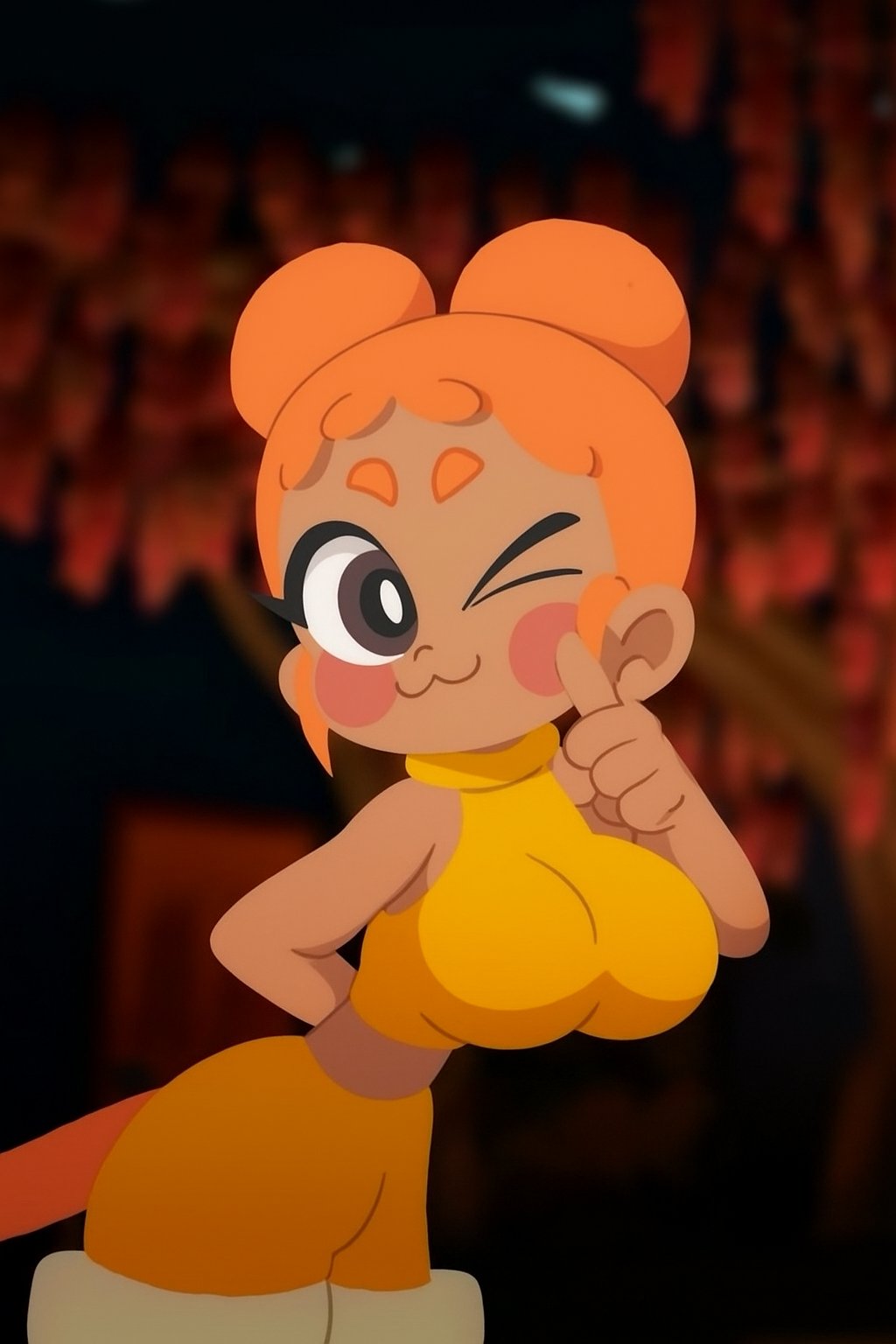 Green creature enjoying the moment