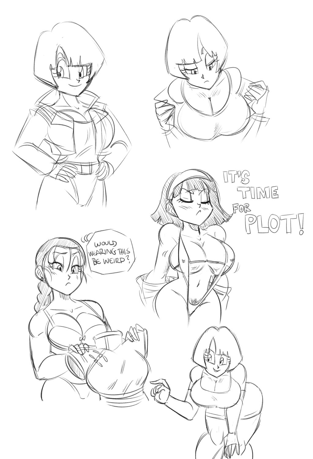 1girls, bikini, bob cut, breasts, busty, cleavage, dragon ball, dragon ball gt, dragon ball super, dragon ball z, female, funsexydragonball, milf, sling bikini, videl, voluptuous