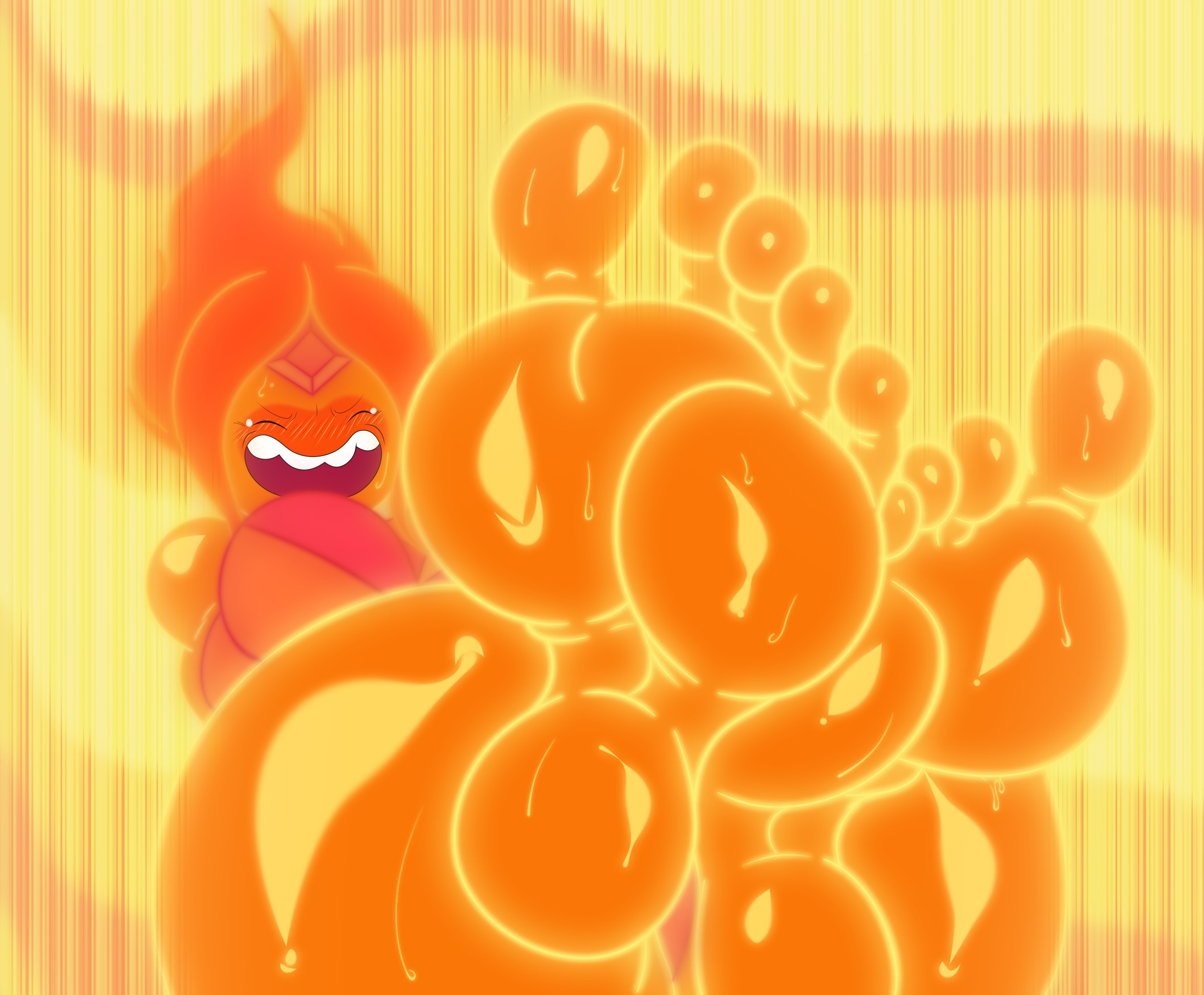 1girls, adventure time, ahe gao, big breasts, breasts, ceegee, female, female only, flame princess, foot fetish, foot focus, foot worship, thick ass, thick female, thick legs, thick thighs