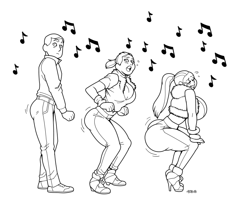 2018 ass ass_expansion ass_shake black_and_white blackshirtboy blush brainwashing breast_expansion commission corruption digital_media_(artwork) earrings gender_transformation greyscale hi_res high_heels human human_only hypnosis hypnotic_music jewelry line_art mind_control mtf_transformation musical_note original plain_background ponytail rule_63 sweat transformation twerk_hypnosis twerking