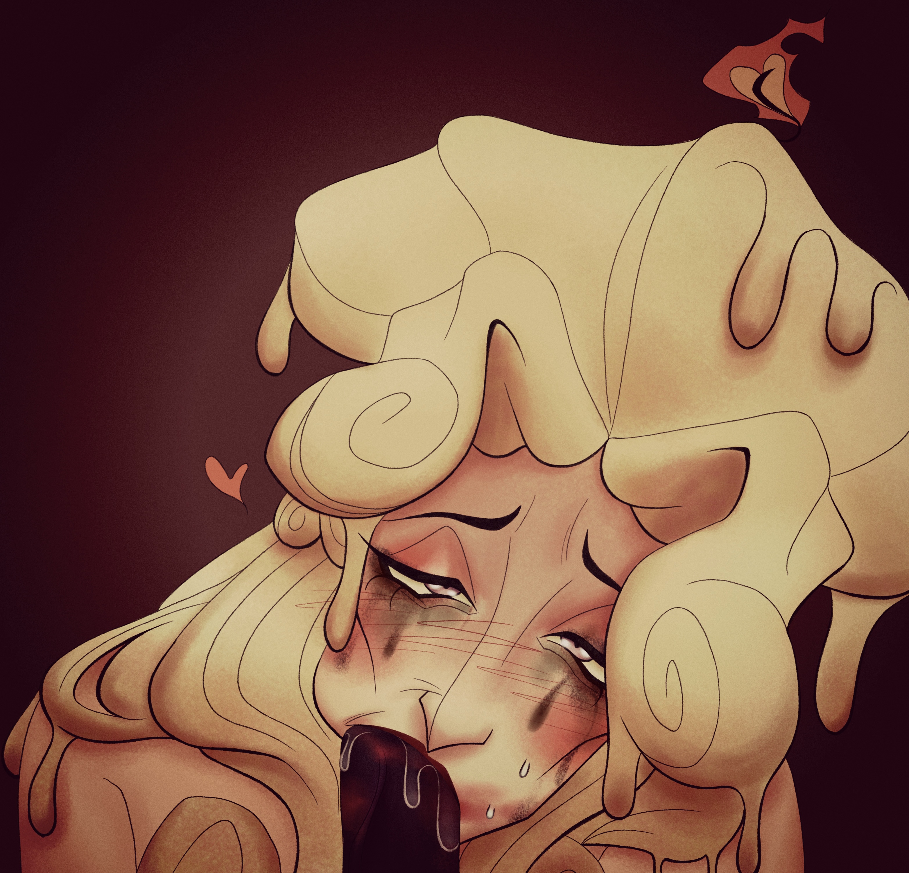 blowjob, date everything, hanahaki, male, messy makeup, pretty boy, scandalabra (date everything), sketch
