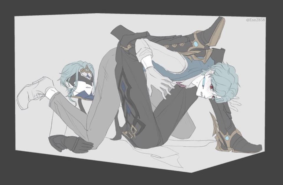 2boys, 69, dottore (genshin impact), fully clothed, gay, genshin impact, male, male only, selfcest, yaoi