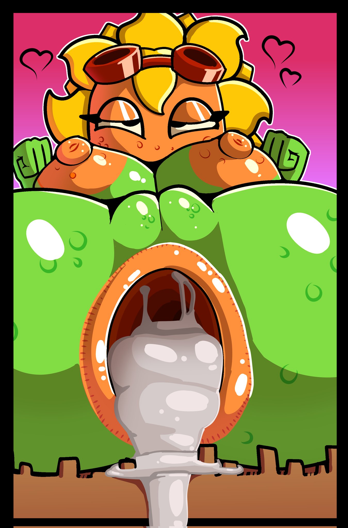 1girls big_breasts cum_in_ass cum_inside doregami female female_focus female_only plantie plants_vs_zombies plants_vs_zombies:_heroes solar_flare_(pvz)