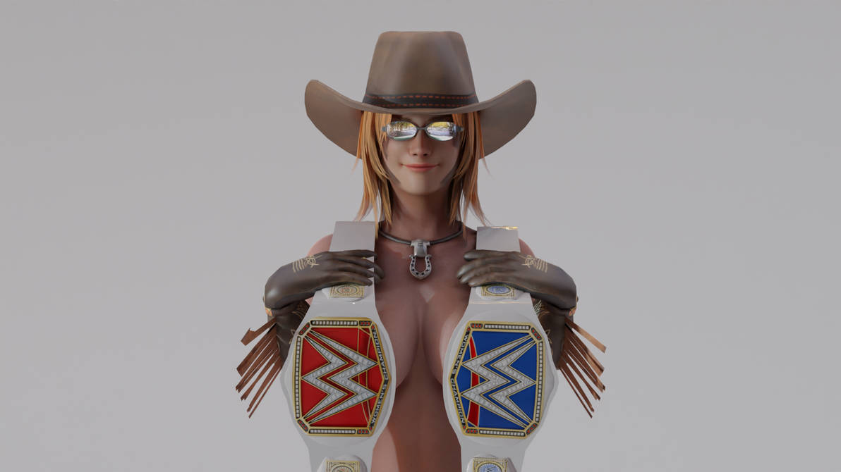 1girls 2023 3d 3d_model 3d_render 3drendernoob big_breasts blender blender3d blonde blonde_hair breasts brown_gloves champion championship_belt cleavage cowboy_hat cowgirl cowgirl_hat cowgirl_outfit crossover curvaceous curvaceous_body curvaceous_female curvaceous_figure curvy curvy_body curvy_female curvy_figure dead_or_alive dead_or_alive_5 dead_or_alive_5_last_round fanart female female_human female_only gloves hat horseshoe horseshoe_ornament looking_at_viewer looking_pleasured magazine magazine_cover necklace no_top smile smile_at_viewer smiley_face smiling smiling_at_viewer solo sunglasses sunglasses_only tina_armstrong title_belt voluptuous voluptuous_female women's_world_championship_belt wrestler wrestling wrestling_belt wwe wwe_raw_women's_championship_belt wwe_smackdown_women's_championship_belt wwe_womens_championship_belt