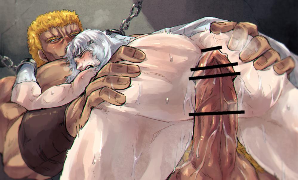 blonde_hair blush censored heavy_breathing hokuto_no_ken male male_only raoh tagme toki_(hokuto_no_ken)