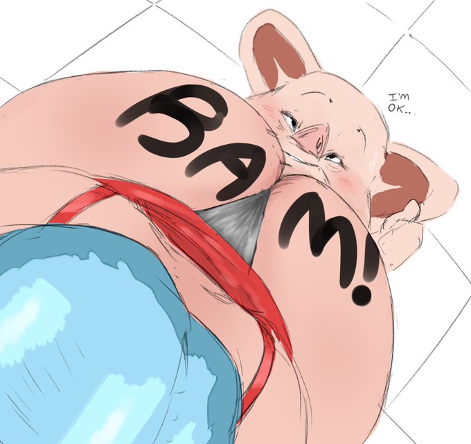 anthro, ass, big ass, bulma briefs, dialogue, dragon ball, dragon ball z, dress, dress lift, female, furry, interspecies, male, markings, oolong, sitting on face, sitting on person, thong, zetomeso